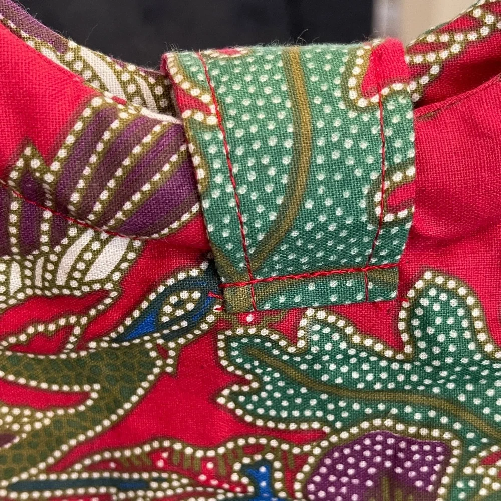 NWOT...Poppy ➕ Sage Red Floral Woven Handle Tote & Base - Picture 5 of 8